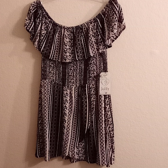 Justify Dresses & Skirts - NEW JUSTIFY Cottagecore Boho Hippie Beachy Cruise EB Sz L black-white color HCS